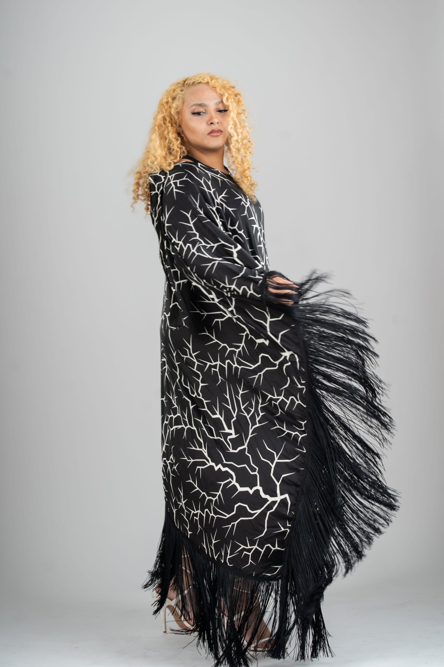 Luxe Fringe Dress - Black