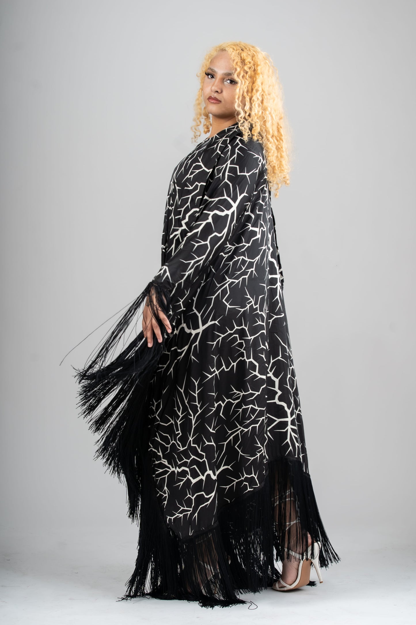 Luxe Fringe Dress - Black