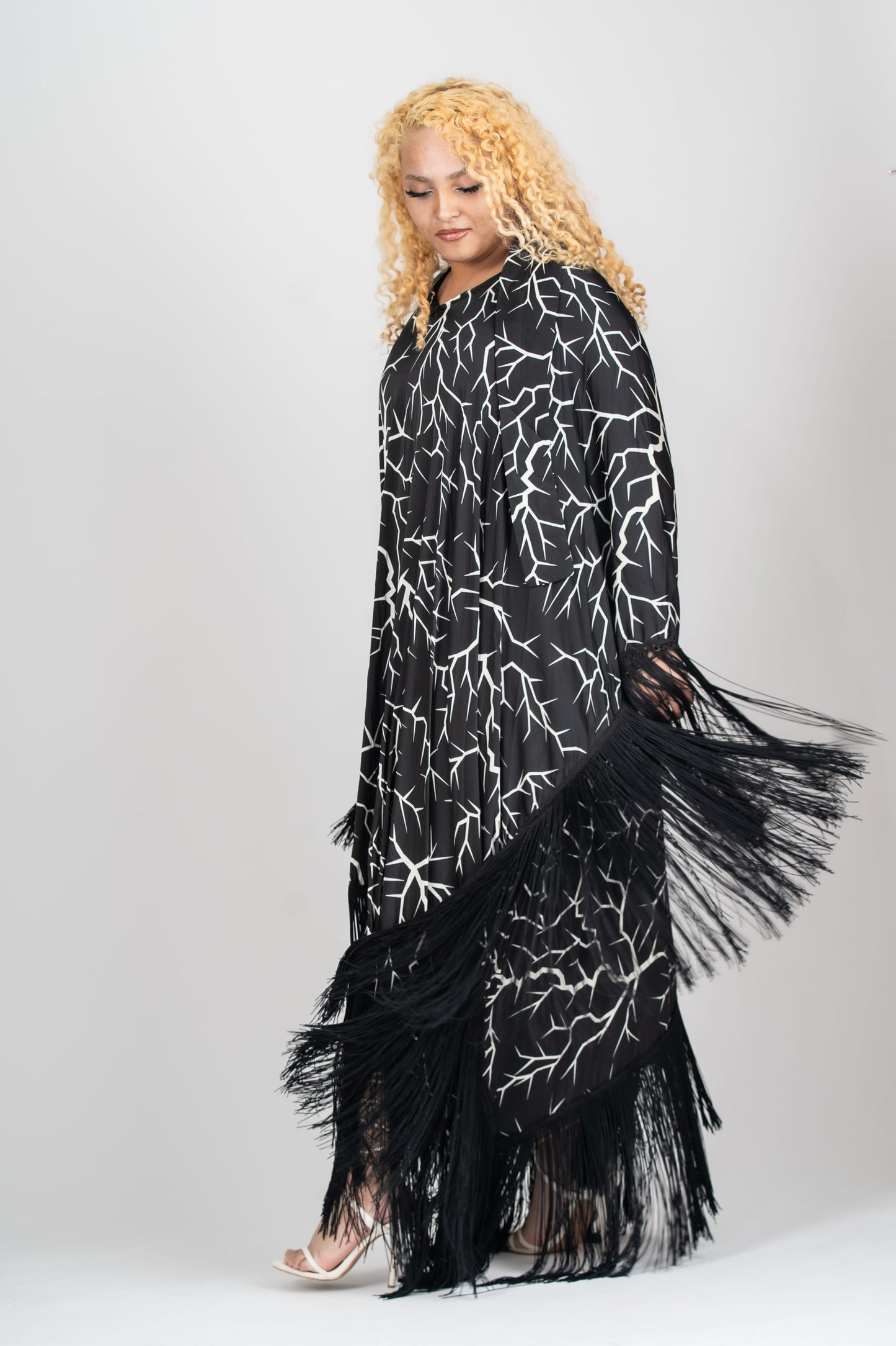 Luxe Fringe Dress - Black