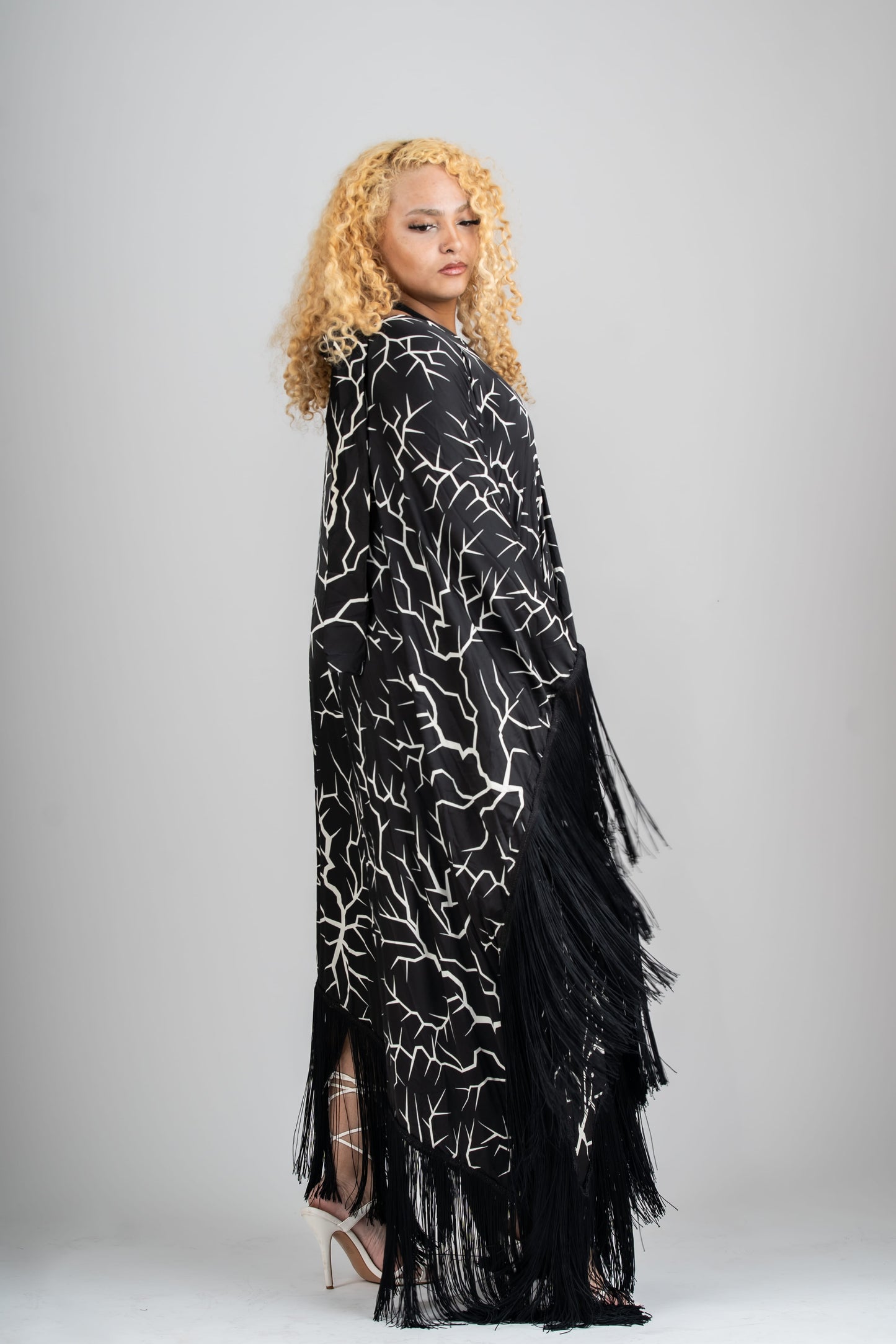 Luxe Fringe Dress - Black