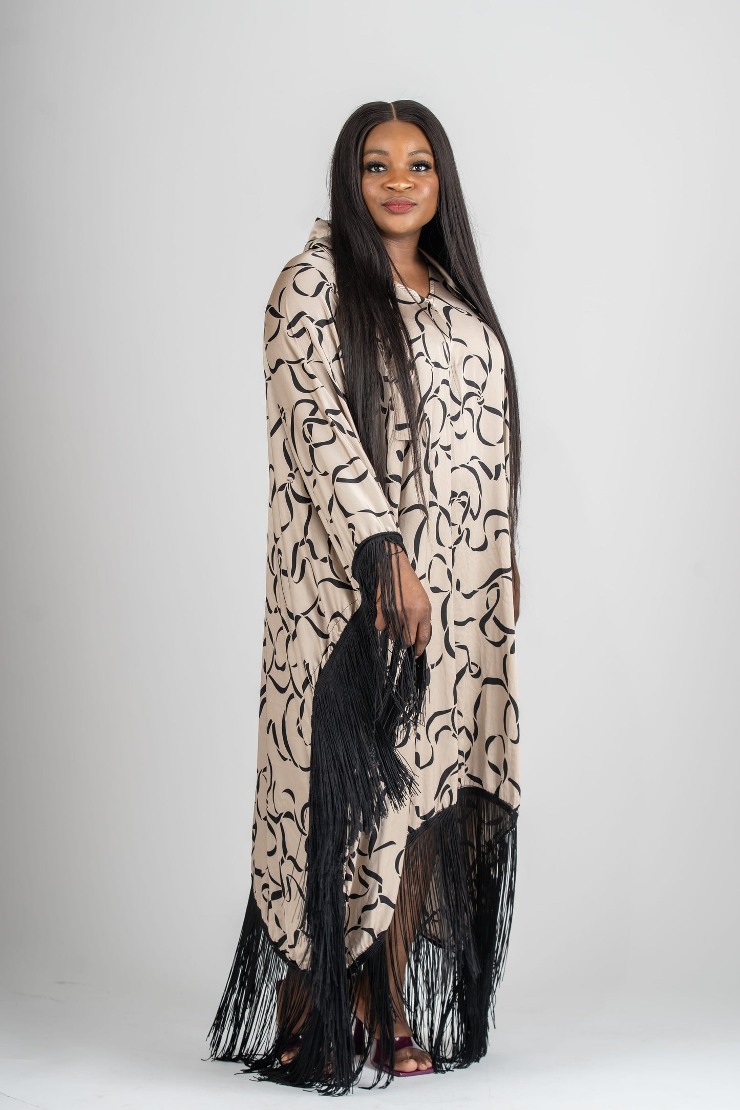 Luxe Fringe Dress - Nude